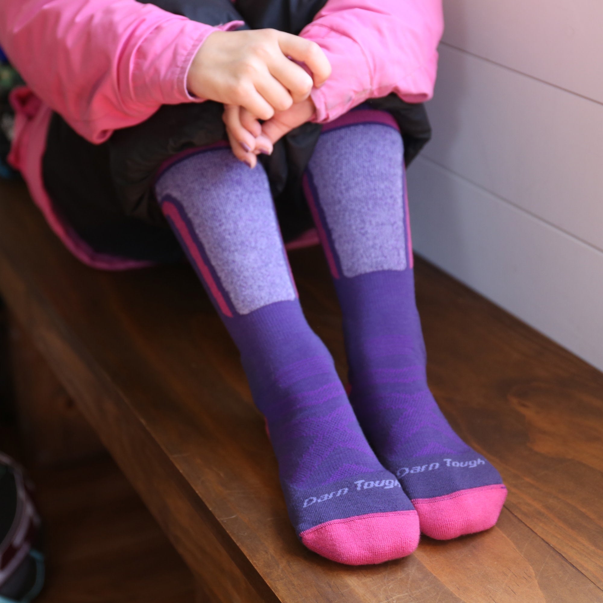Kids T-Bar Over-the-Calf Midweight Ski & Snowboard Socks - Image 7