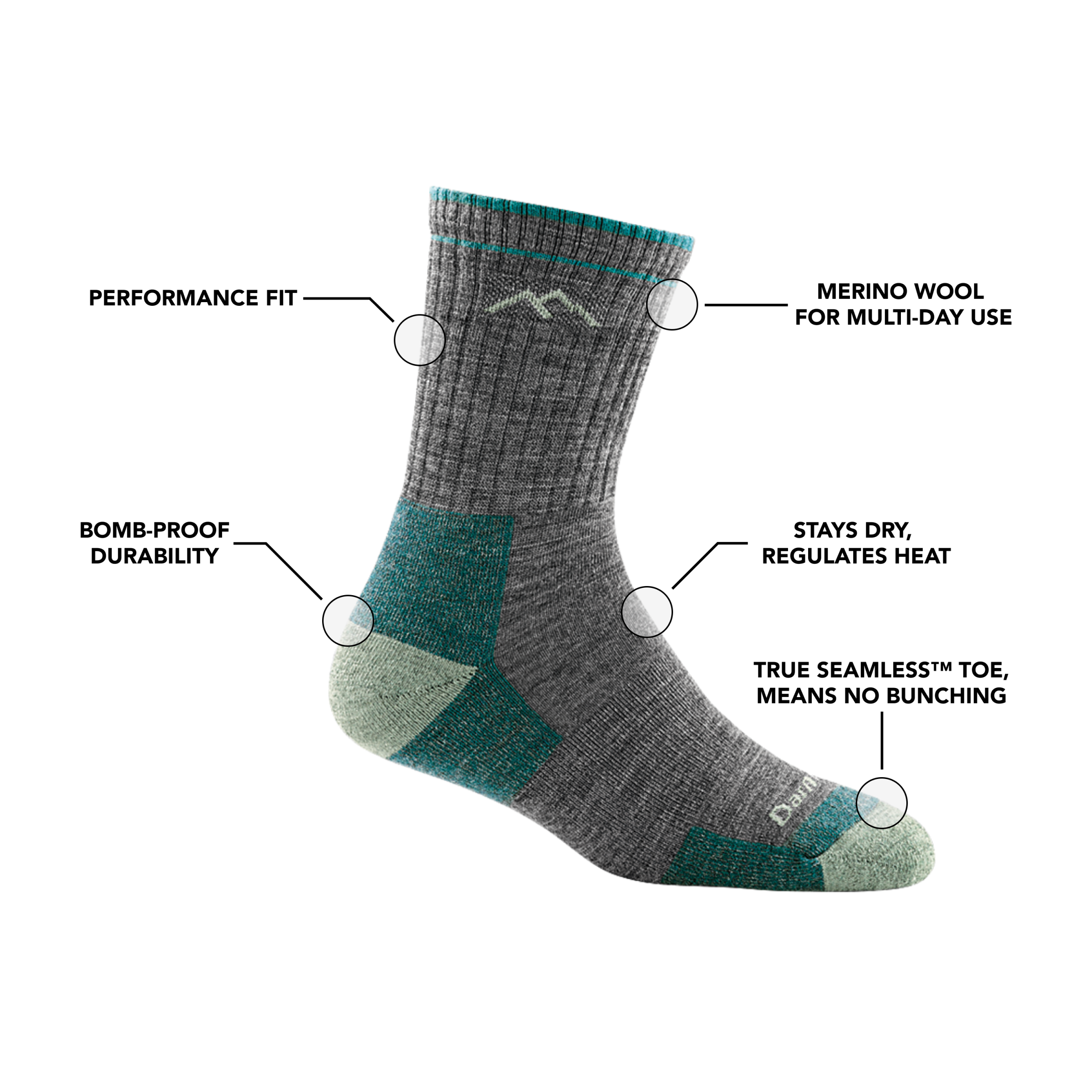 Women's Hiker Micro Crew Midweight Hiking Socks - Image 19