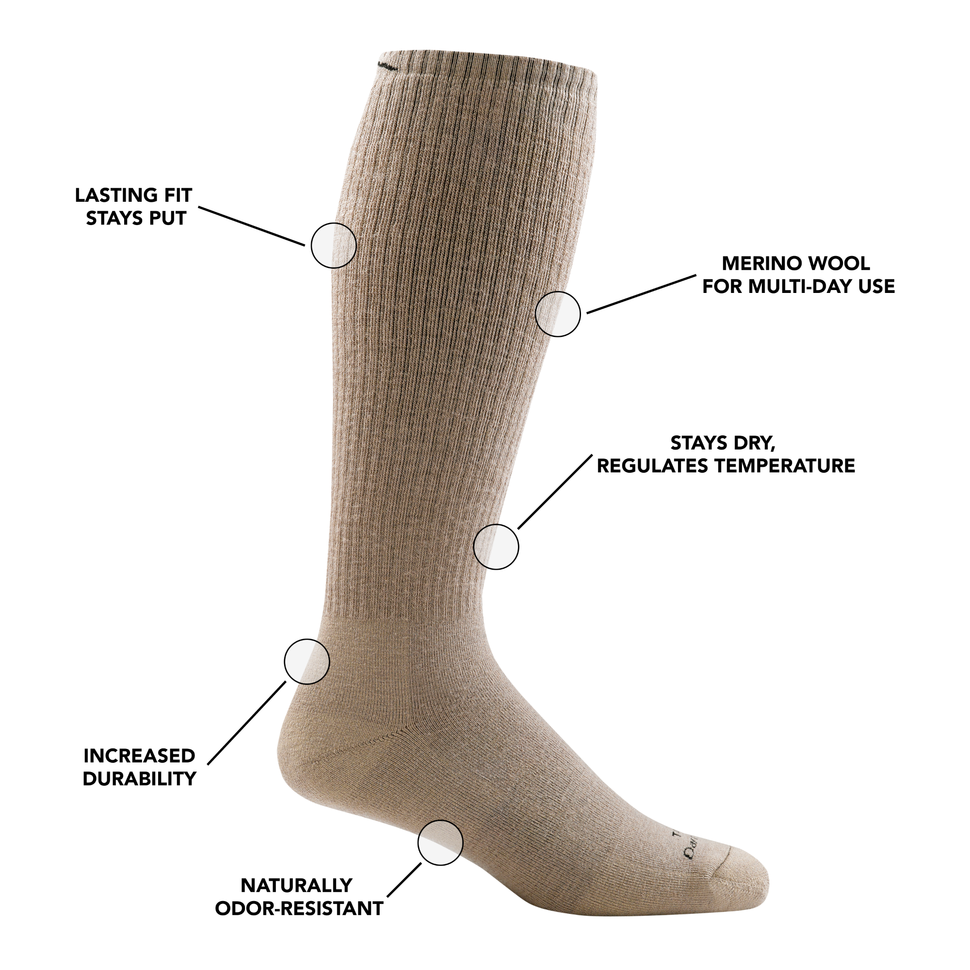 T4050 Over-the-Calf Heavyweight Tactical Socks with Full Cushion - Image 4